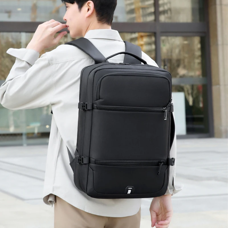New business travel backpack Large-capacity simple casual laptop backpack Student fashion travel bag 1