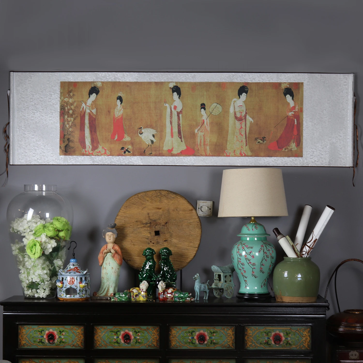 

Replica of ancient Chinese figure painting, famous painting on rice paper, scroll painting, printed