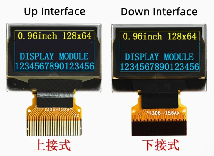 IPS 0.96 inch 30PIN SPI White/Blue/Yellow Blue PM OLED Screen SSD1306 Drive IC 128*64 Parallel/I2C Interface (12MM FPC)