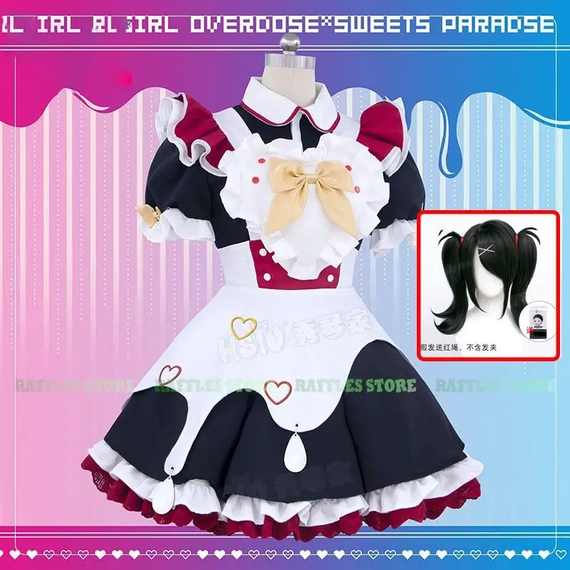 

Needy Girl Overdose KAngel Streamer Ame Cosplay Costume Wig New Maid Suit Party Clothes Halloween Women Cute Sexy Dress Pre-sale