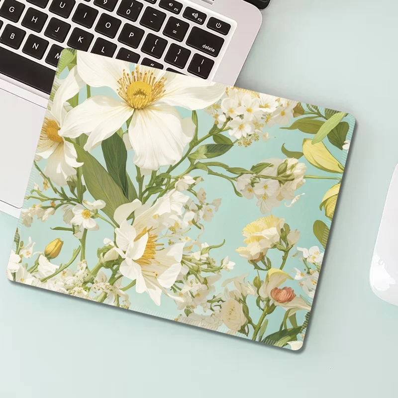

Коврик для мыши с цветочной подкладкой, маленькие аксессуары для стола, оверлок, коврик для мыши, игровой Настольный коврик