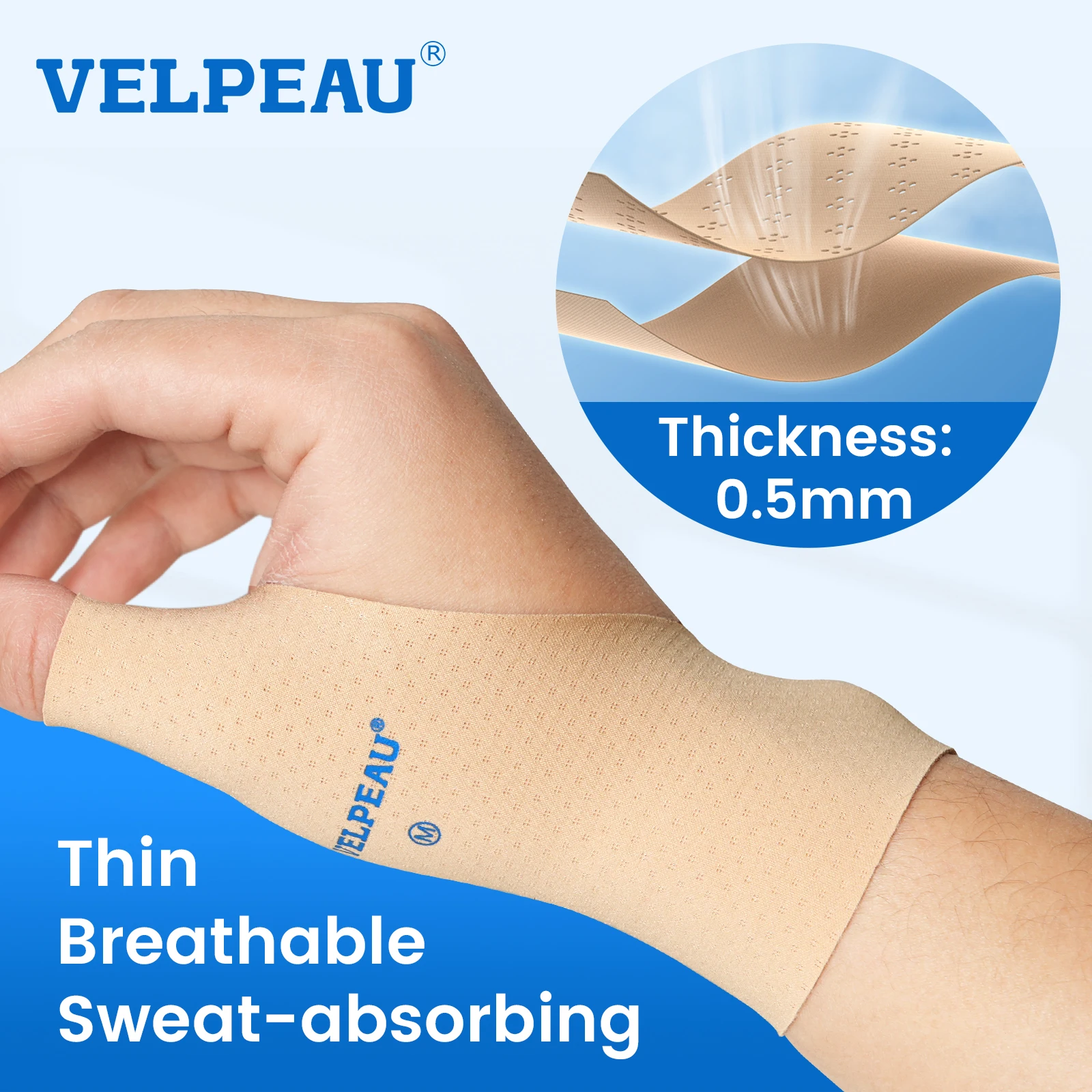 Thumb Wrist Support Brace VELPEAU Elastic Thumb Wrist Support Brace Splashproof Compression Sleeve for Arthritis Pain, Tendonitis, Sprain and Sports 2 PCS