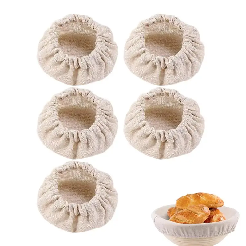

Fermented Linen Cloth Cover Reusable Double Sided Sourdough Bowl Cloth 5PCS Bread Fermentation Cloths for Bread Proofing Rising