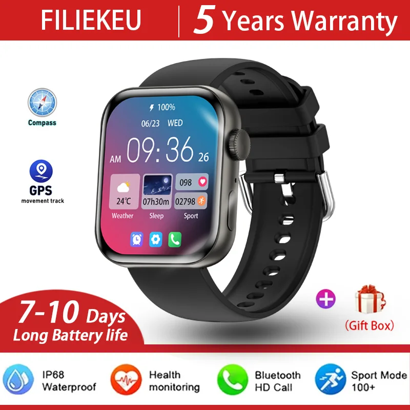 FILIEKEU Smartwatch Woman Man Bluetooth Call Step Counter
