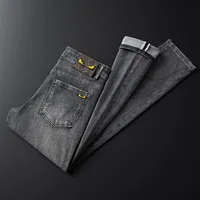 2024 spring and summer new high-end affordable luxury fashion jeans men's stretch denim slim fit tapered casual trousers 1