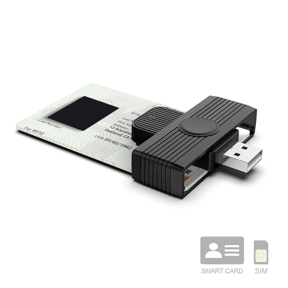 PC 컴퓨터용 USB 2.0 스마트 카드 리더기, 은행 카드, SIM CAC 카드 리더기, ID 카드 리더기
