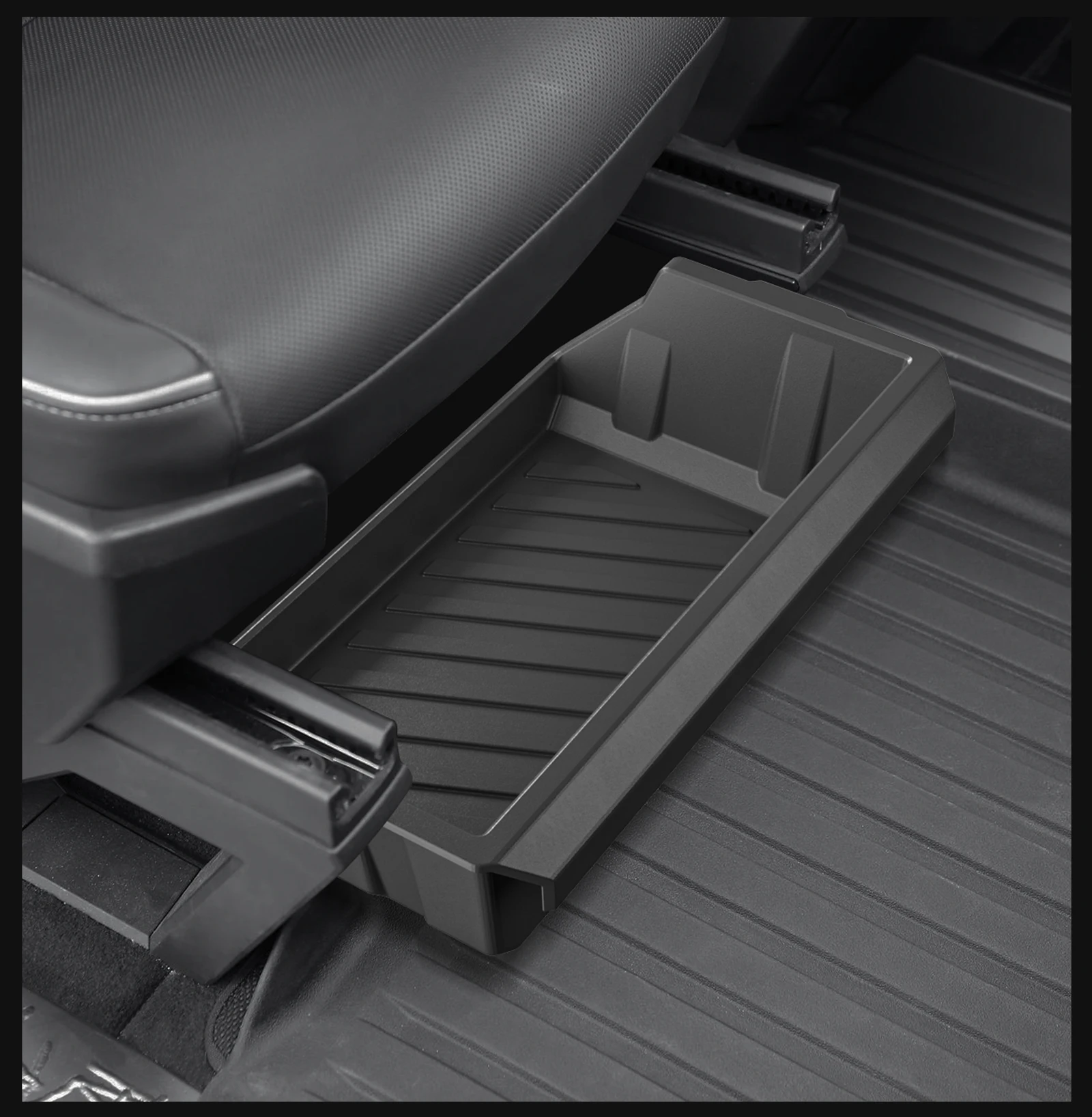 Smabee für Tesla Cybertruck 2024 2025 Vordersitz Unteres Gehäuse Unter-Sitz-Aufbewahrungsbox Auto-Zubehör Schubladenartiger Organizer zur Ordnung – Detail 13