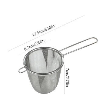 Stainless Steel Tea Infuser Reusable Tea Leak Filter Teapot Strainer Single Ear Shape Coffee Herb Spice Diffuser With Handle 6