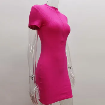 Sexy Sheath Women's Mini Dresses Solid Lace Turtleneck Slim Fit Bodycon Hollow Out Half Sleeves Streetwear Vestidos Robe 4