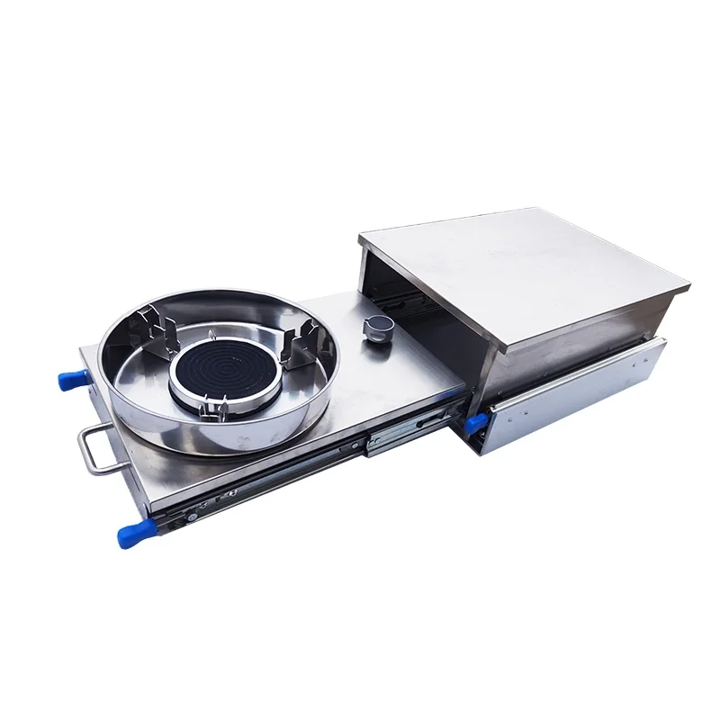 ExteriorKitchenBuiltinSlideoutStoveCookingBenchforMotorhome