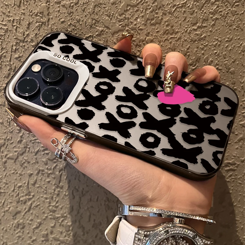 Black Sexy Lip Print Love Plating Phone Case