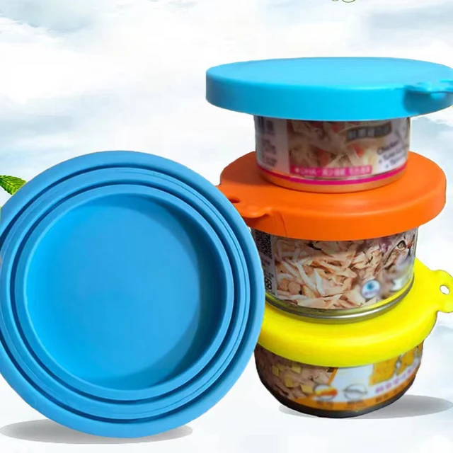1PC General Storage fresh food Seal lid Pet supplies Cat food dog food silicone pet can lid 2