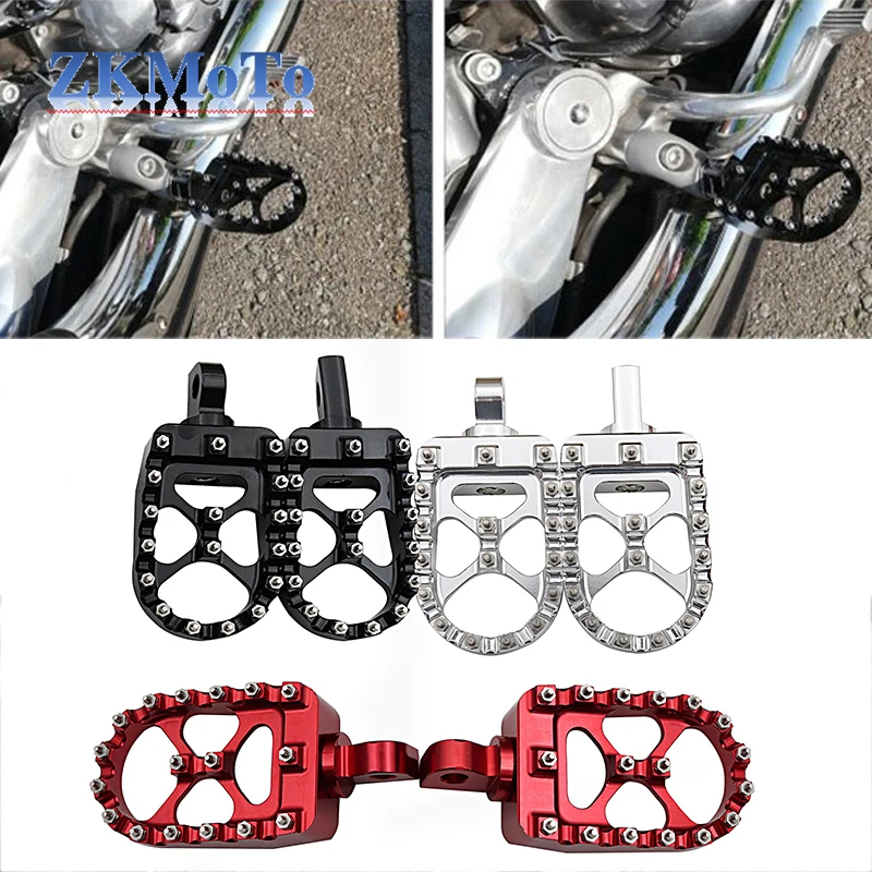 MXFootPegsGoldenOffroadChopperWideFatFootrestsCNCBobberfor