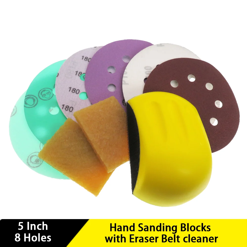 78PcsHandSandingBlockwithEraserBeltcleanerMouseHookBacking