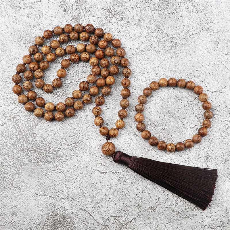 Collana Rosario In Legno Con Croce - 60 Cm + Estensione - Unisex Per Uomo E Donna - Design Naturale - Foto 11