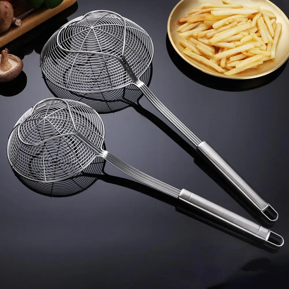 

Food Colander Useful Heat-Resistant Long Handle Mesh Colander Spoon Strainer Home Supplies Cooking Colander Strainer Spoon