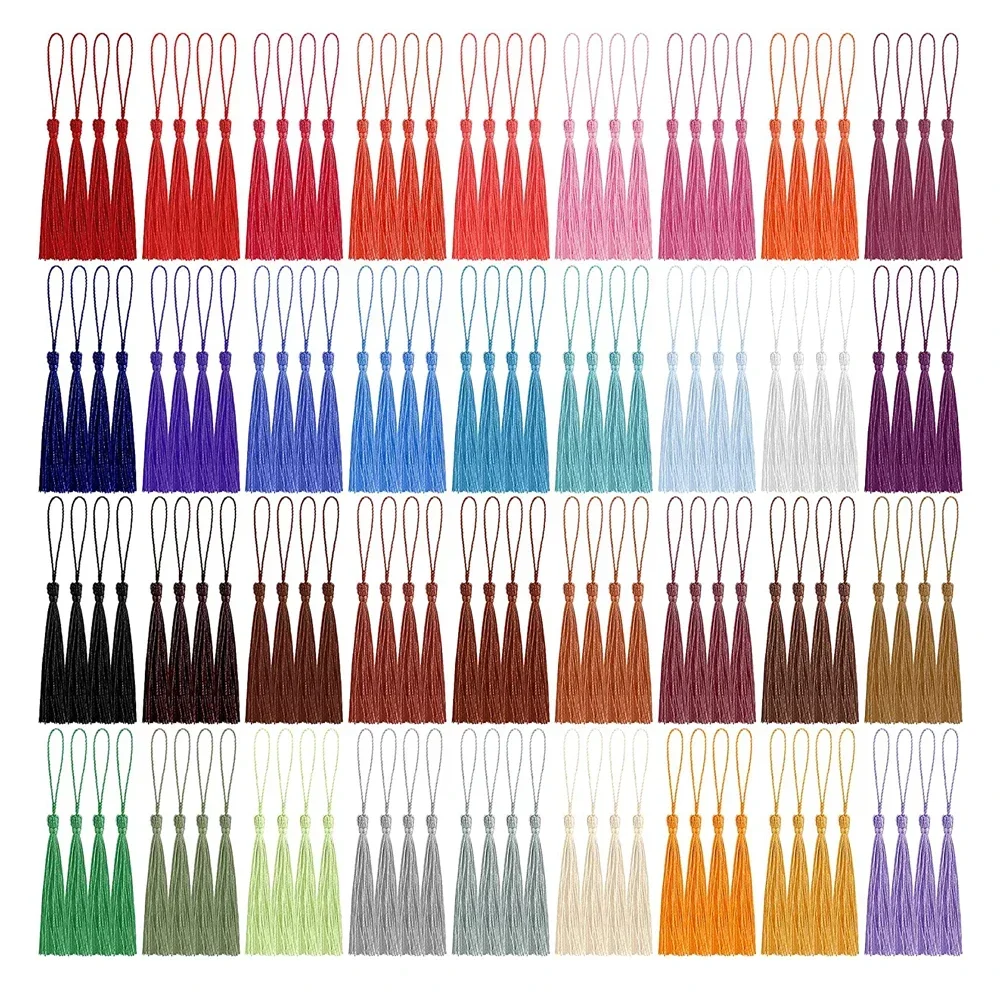 Mini tassels 100pcs/lot 13cm Tassel Silk Fringe Silky Floss Bookmark Tassels For DIY Craft Jewelry Making Souvenir Bookmarks