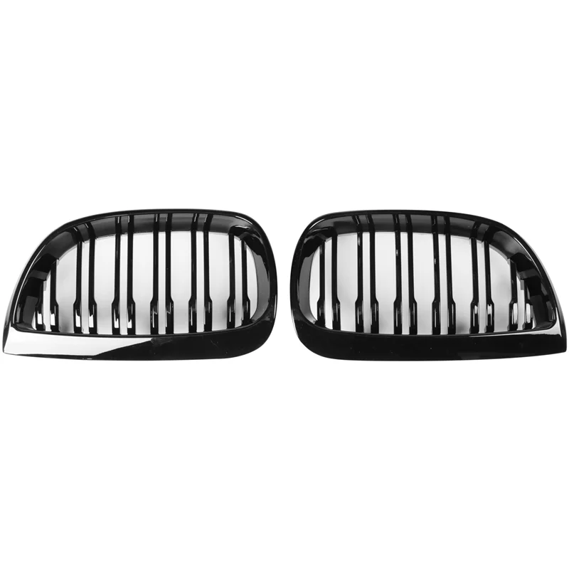 AEA7-프론트 키드니 더블 라인 그릴 스포츠 그릴 교체용-BMW E81 E87 E88 1 시리즈 2004-2007 글로스 블랙