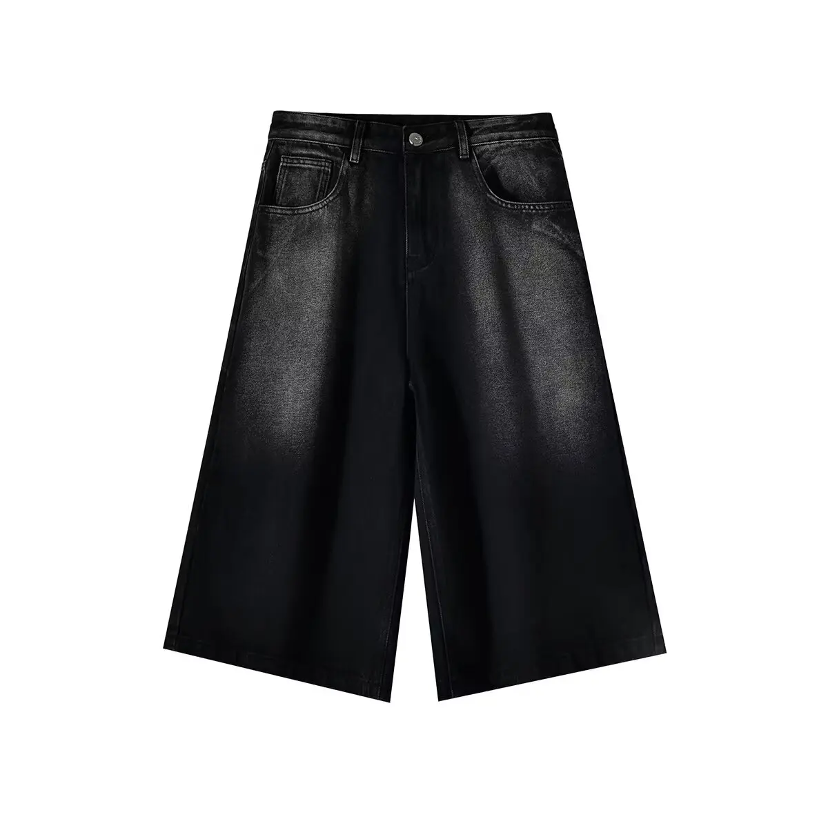 Wide-leg Seven-point Denim Shorts Men's 2025 Summer New High-end Fashion Brand Straight Casual Pants Man Jeans Y2k Clothes Baggy 1