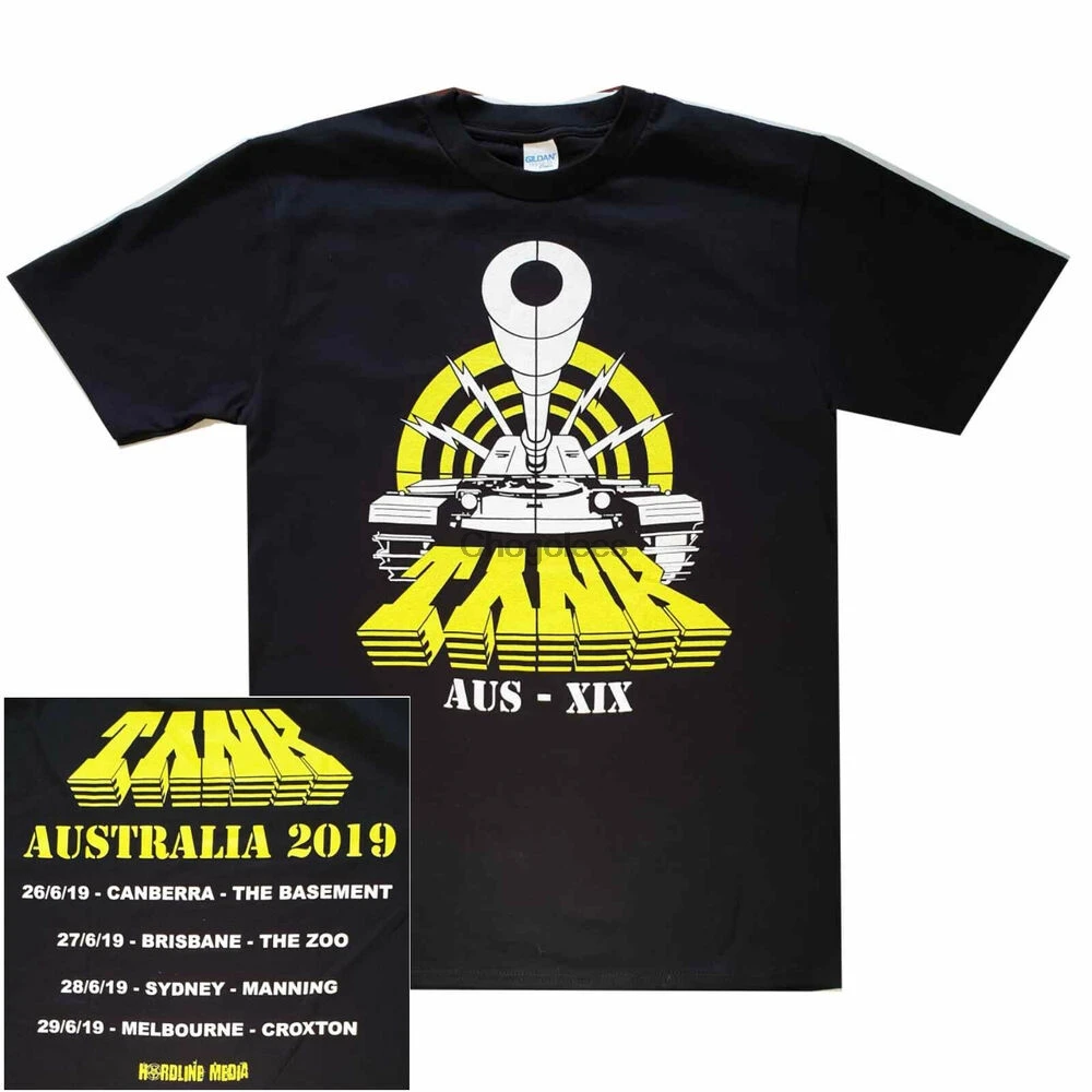 Apparatet Lover En begivenhed Tank Australian Tour Shirt S-XXL Official Heavy Metal Band Black T-Shirt  NWOBHM - AliExpress