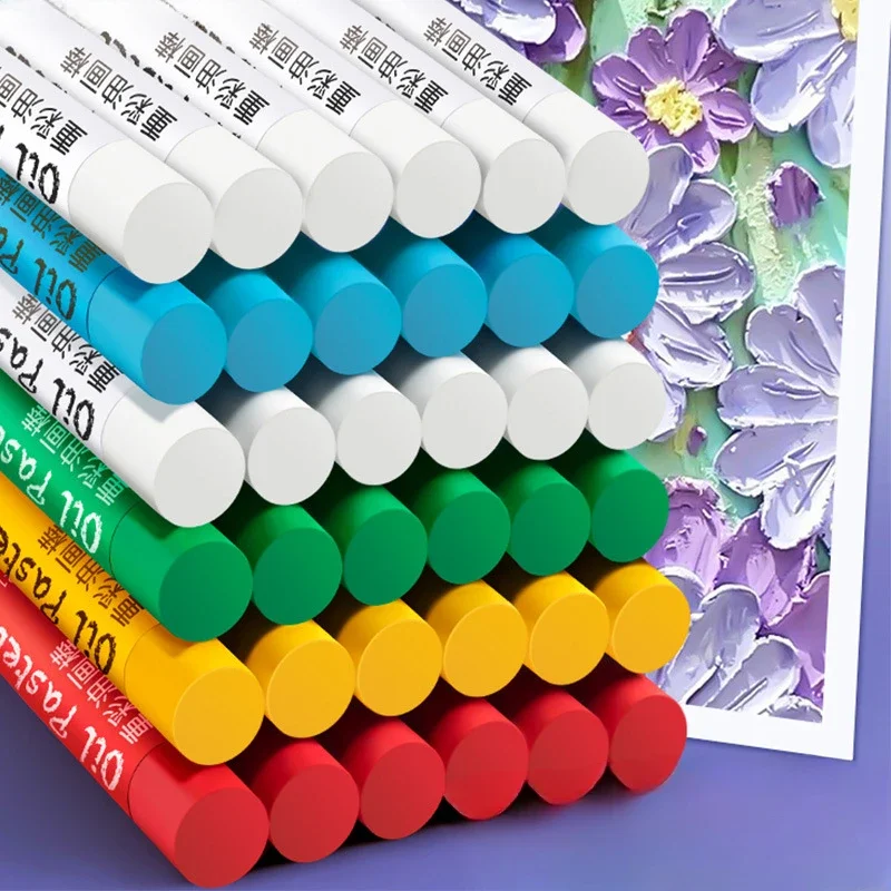 10pcs Monochrome Heavy Color Oil Painting Sticks for Students To Paint Graffiti with Super Soft and Oil-based Brushes Crayon oil pastels