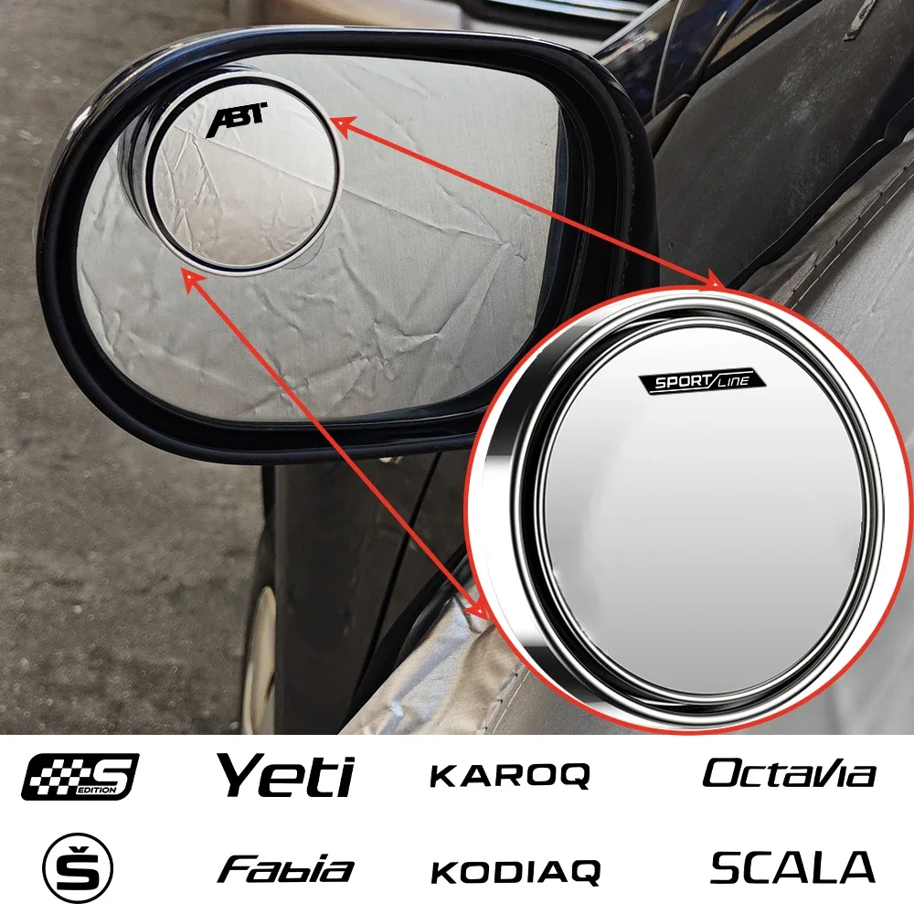 Specchietto Retrovisore Ausiliario Per Punto Cieco Con Telaio Rotondo Grandangolare Per Skoda Citigo Enyaq Enyaq Iv Fabia Felicia Green Joyster Karoq