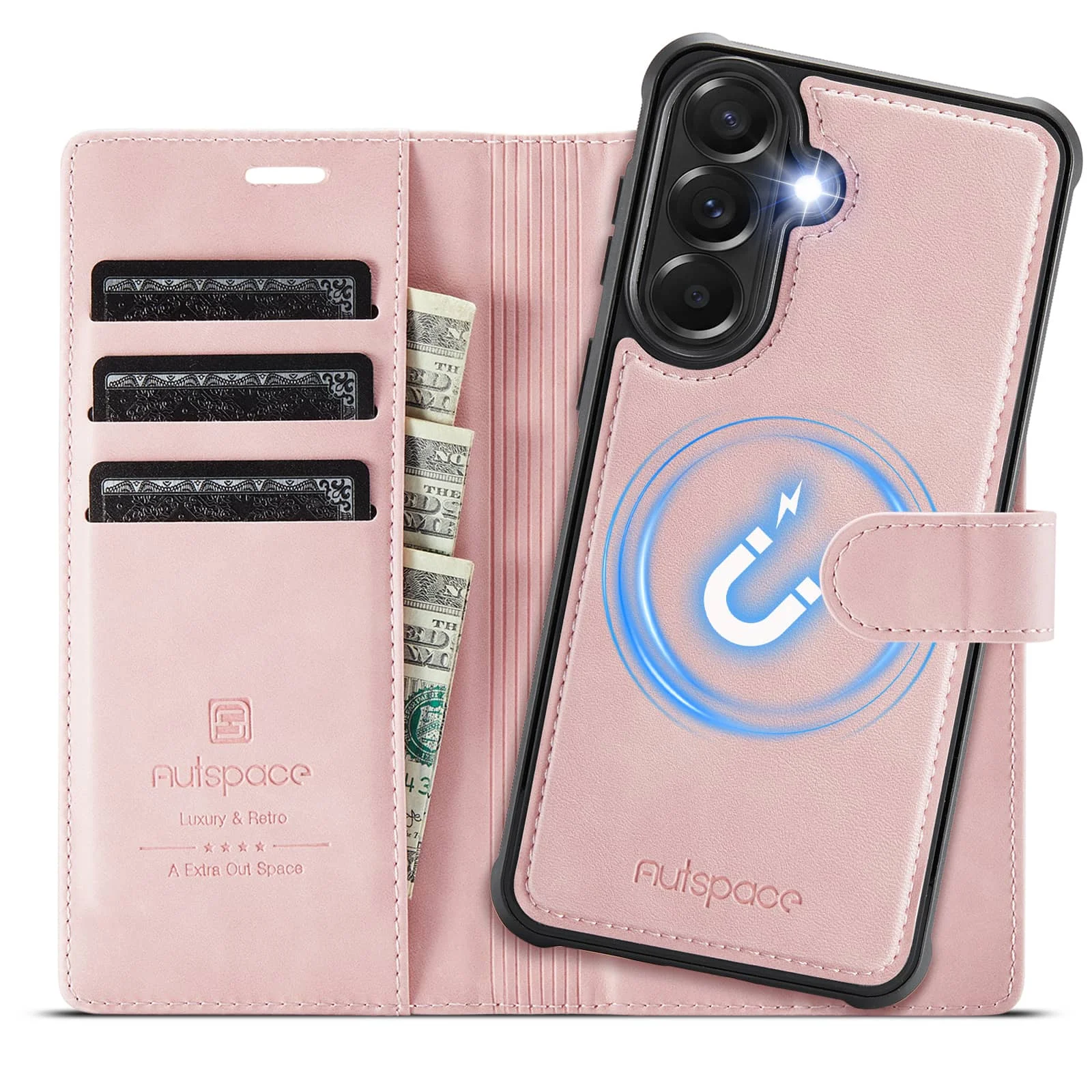 Deluxe Detachable 2-in-1 Wallet Case with RFID Blocking and Shockproof Protection