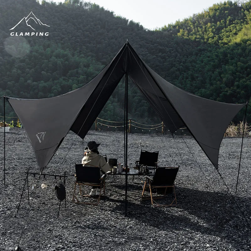 팔각형 몬스터 캐노피 비닐 캐노피, 자외선 차단 및 방풍 캐노피, 야외 텐트, 초대형 차양, 휴대용 캠핑 
