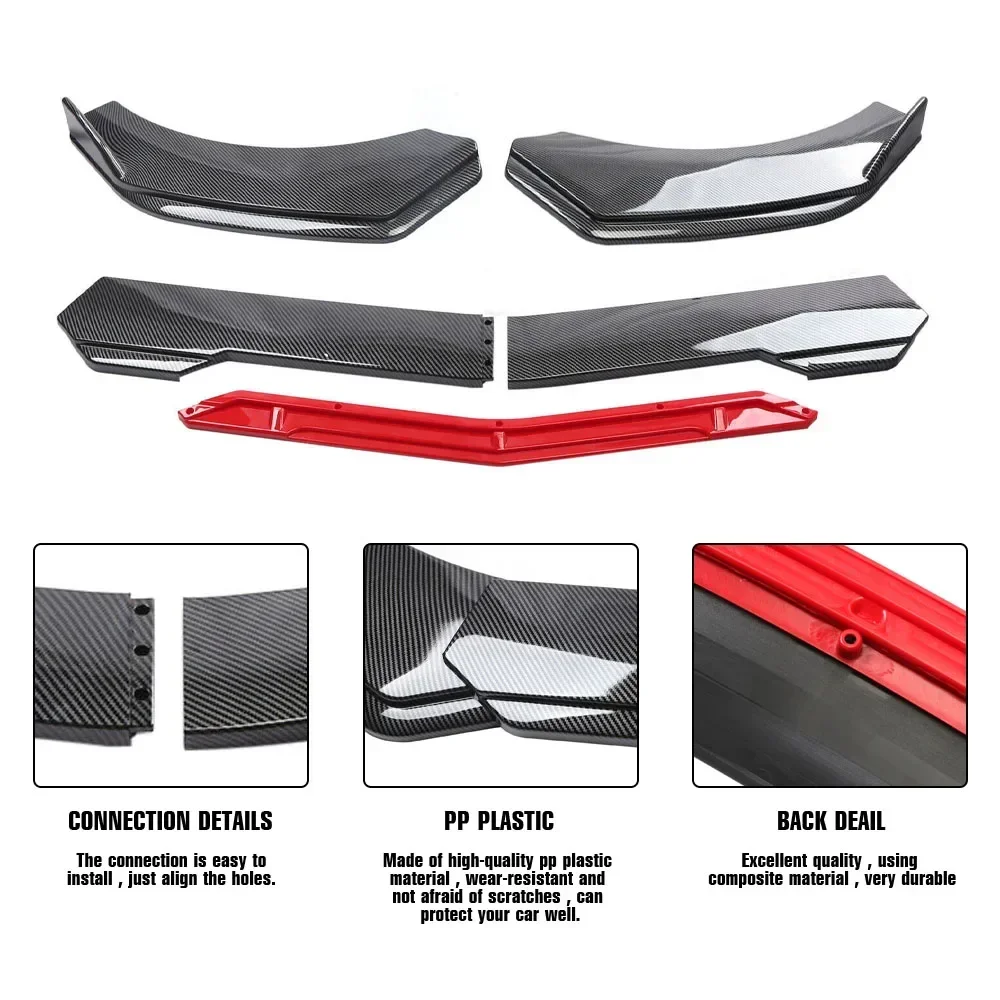 Car Front Lip Bumper Spoiler Diffuser Body Modification Collision and Scratch Resistance External Accessories car accessories rear bumper lip double sided adhesive spoiler rear bumper diffuser