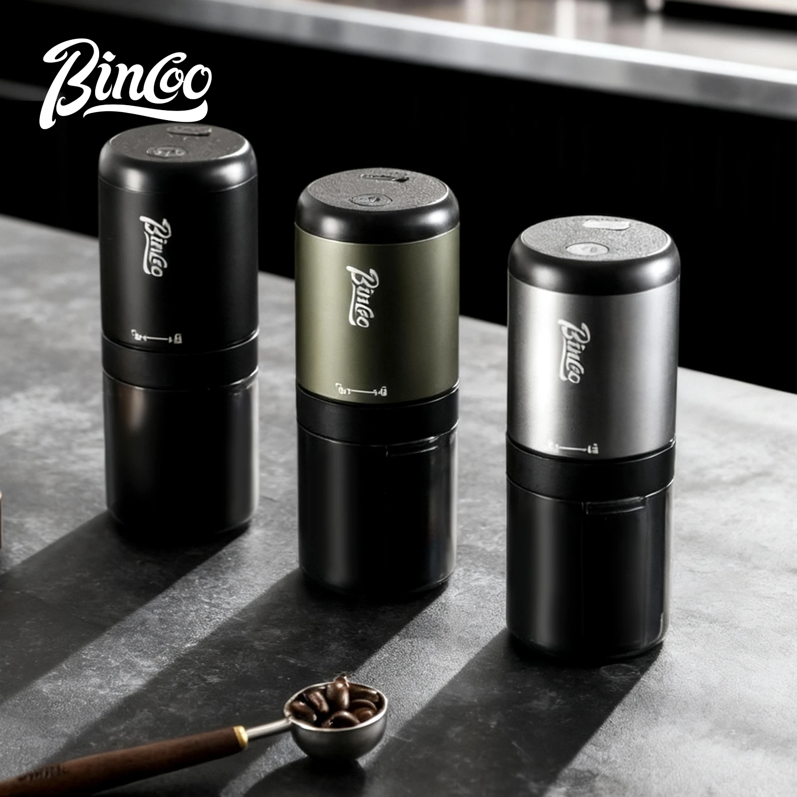 Bincoo Mini Portable Electric Coffee Grinder, made of steel, ideal for espresso machine.
