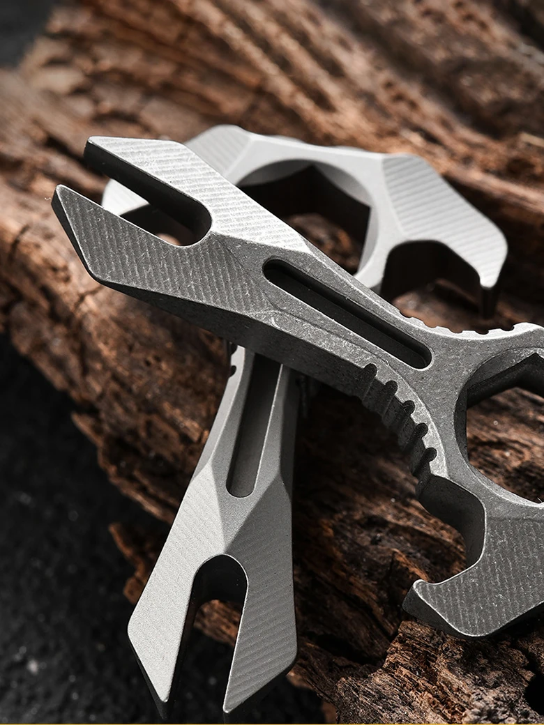 TC4 Titanio Crowbar Pry Bar Chiave Chiave Apribottiglie Clip - Foto 5