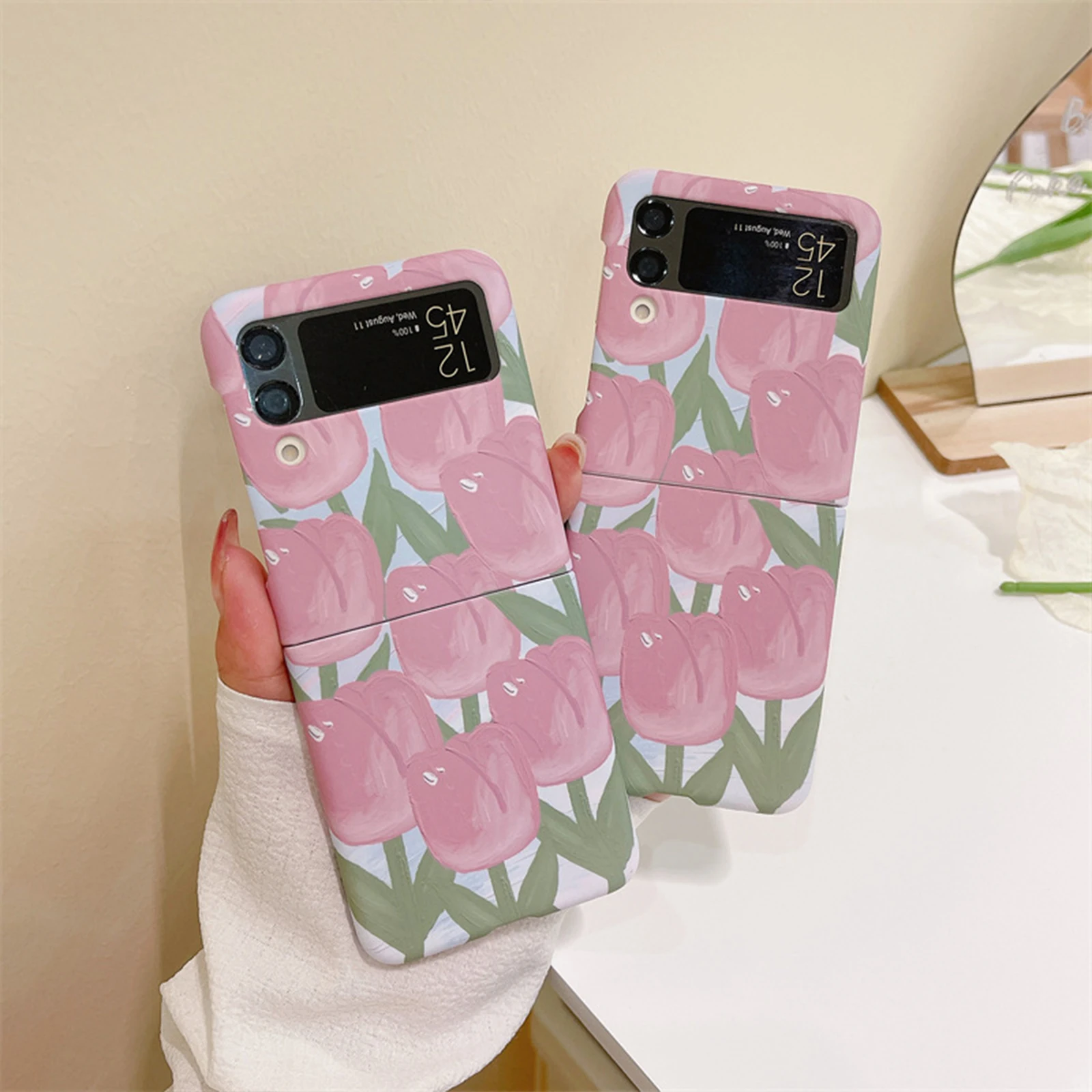 

Folding Case for Samsung Galaxy Z Flip 3 4 5G Hard PC Smartphone Case Oil Painting Phone Case PC Shockproof Protective Cover