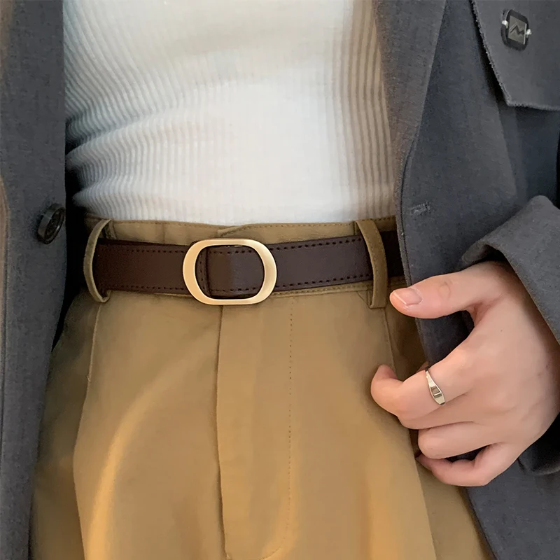 Neue Metall Minimalistischen Schnalle Gürtel Für frauen Jeans Kein Loch Gürtel Student Vielseitig Gürtel Geschenk Großhandel