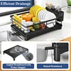 Dish Drying Rack for Kitchen Counter - Large Dish Rack with Drainboard, Rustproof Dish Drainer with Utensil Holder for Sink 3