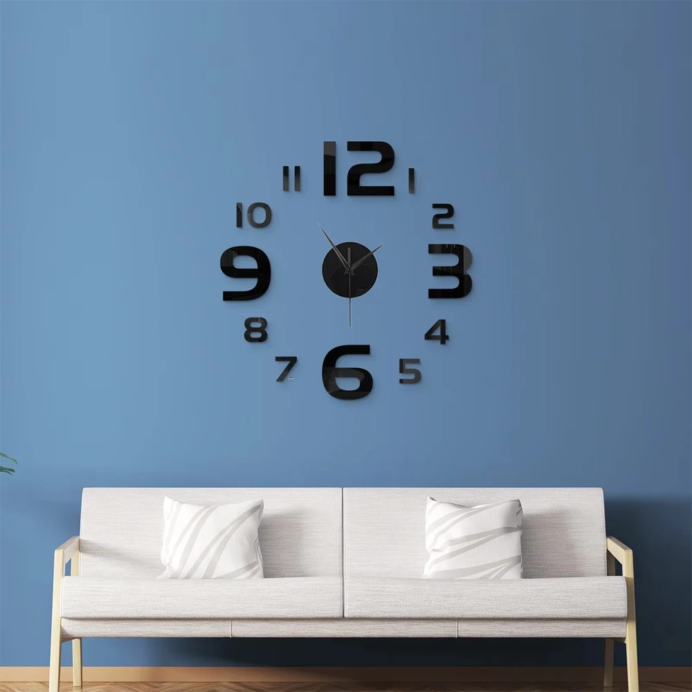 3D ساعة حائط التصميم الحديث DIY الاكريليك مرآة ملصقات الحائط لغرفة المعيشة غرفة نوم ديكور المنزل الكوارتز إبرة أوروبا horloge الساخن