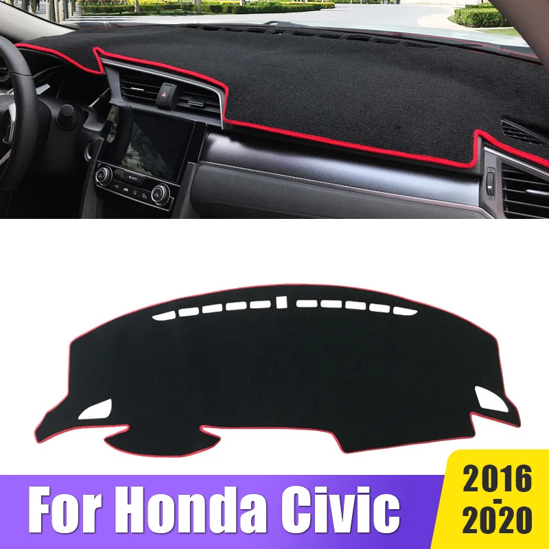 

For Honda Civic X 10 MK10 10th Gen 2016 2017 2018 2019 2020 Car Dashboard Sun Shade Cover Mats Anti-UV Non-slip Pad Accessories