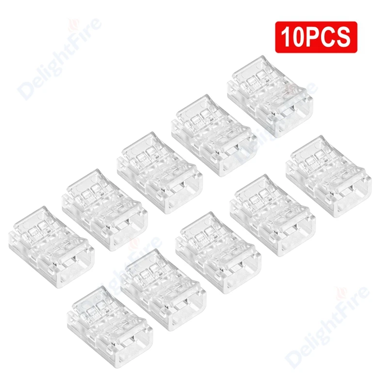 

COB LED Strip Connector L Shape Corner Connectors For 8mm 10mm 2pin SMD COB 5050 2835 Single Color Tape Lights Fixed Clamps
