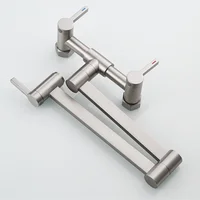 Square Three-Switch Hot And Cold Kitchen Faucet Into The Wall Folding Mixing Valve Home Bathroom Washbasin Black Fauce 5