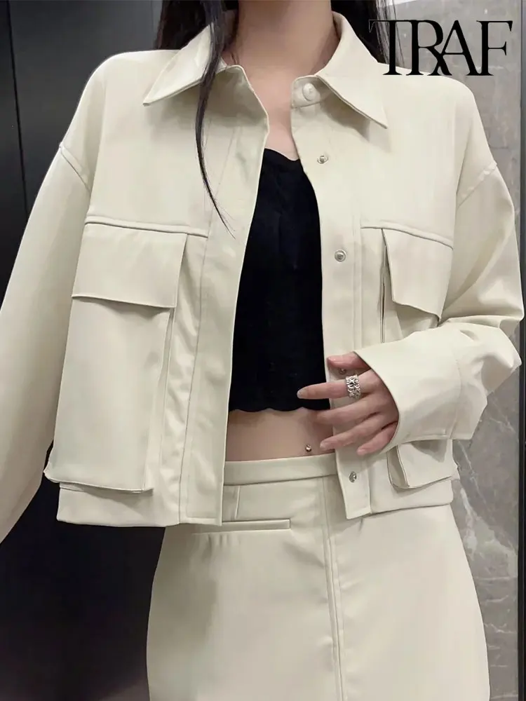 

Куртка женская из искусственной кожи, с длинным рукавом, на осень