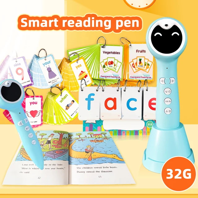 Smart Reading Pen 32G English&Chinese Pronunciation Educational Reading Books Flashcards Baby Kids Smart Learning Montessori Toy 1