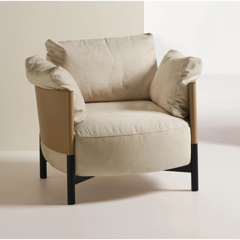 

Italian Minimalist Sofa Chair Single Living Room Leisure Chair Reception Meeting Negotiation Sedie Da Soggiorno Furniture