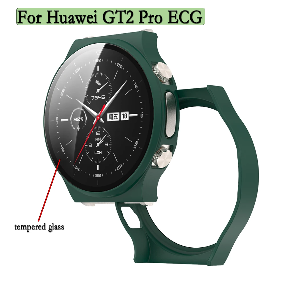 

2 in 1 Protective Case For Huawei Watch GT 2 pro ECG Watch Case With Tempered Glass PC Watchcase