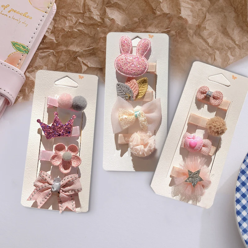 Animal Crown Flower Baby Hairpins Sweet Princess Girls Barrettes Kids Hair Accessories 12Pcs Set