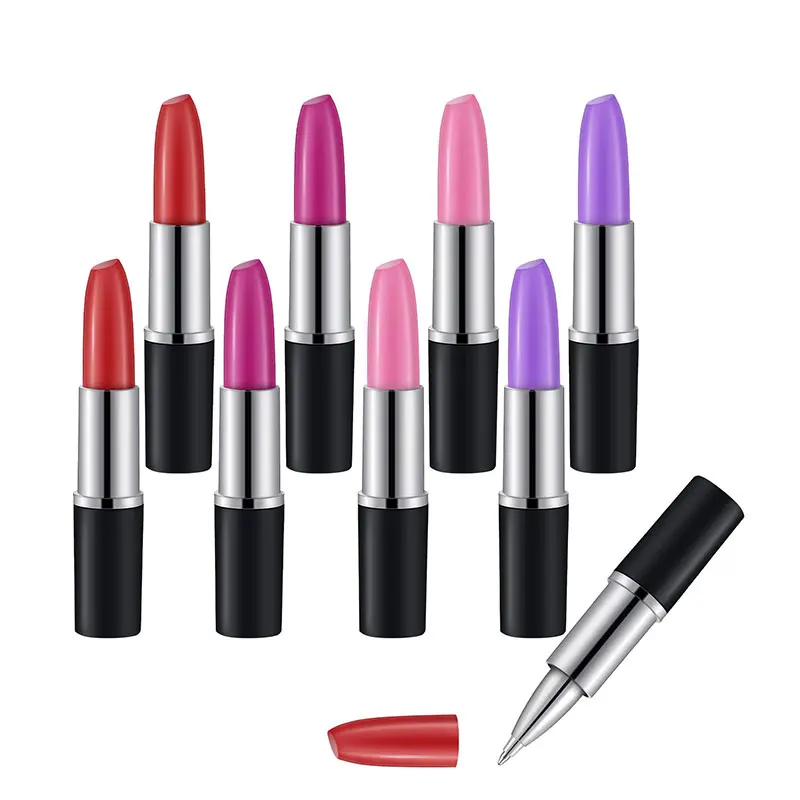 

500Pcs Lipstick Shape Pen Writing Ink Pens Cute Lipstick Ballpoint Pens for Students Kids Presents Office Stationery Supplies