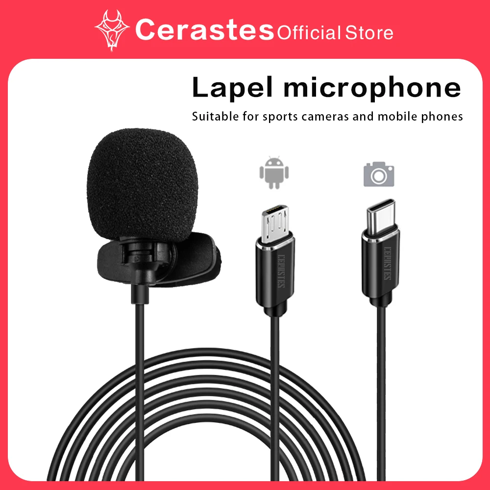 High Fidelity External Microphone Sport Camera Action Camera Micro USB Connector Cable Length 1.5M V39 V316