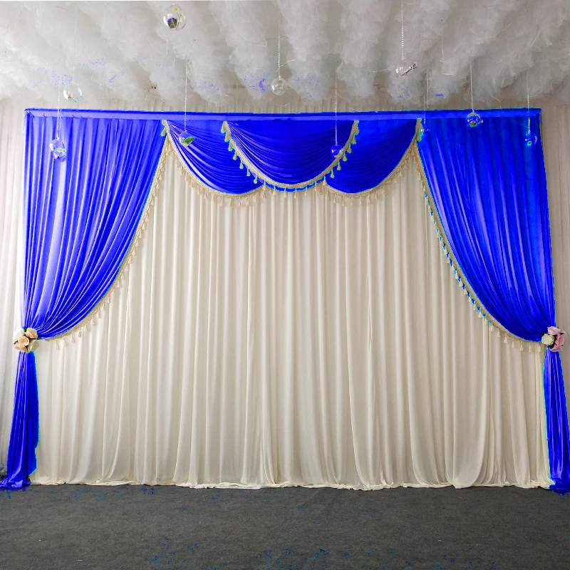 

Customized Wedding Props Swags Backdrop Welcome Area Sign-in Party Decoration Stage Scene Arrangement Curtain Cloth Background