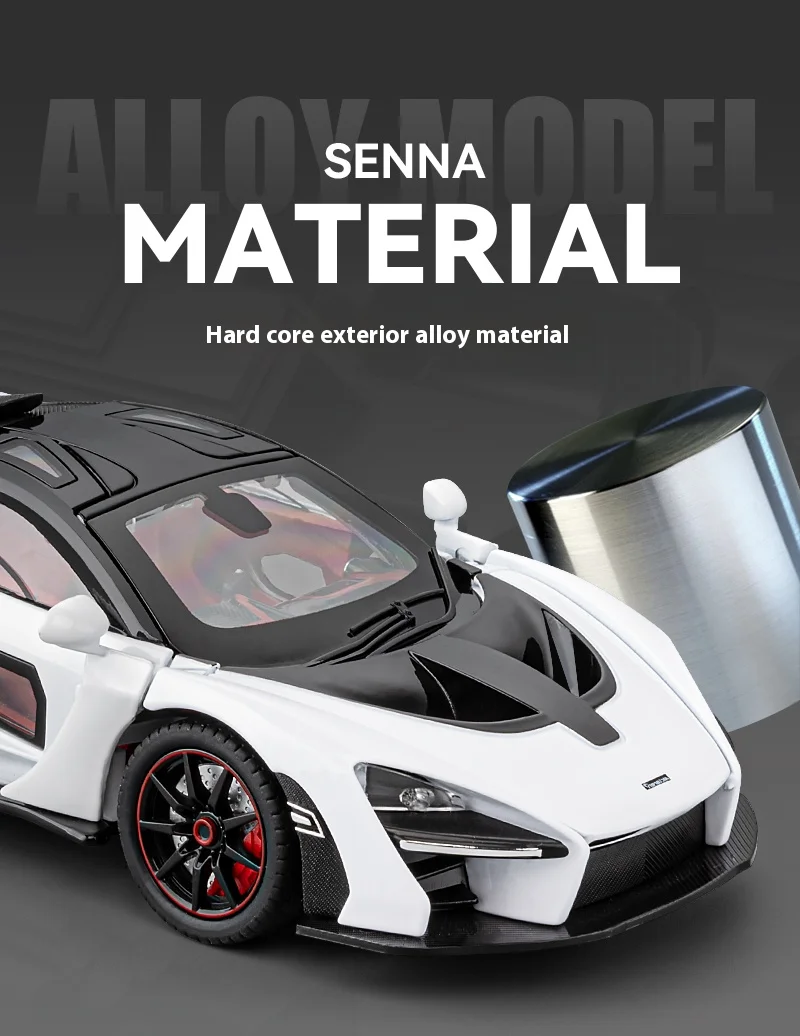 1:24 Mclaren Senna Super Sports Mini Gt Alloy Diecast Model Vehicle Simulation Sound &Amp; Light Birthday Gifts Box For Boyfriend