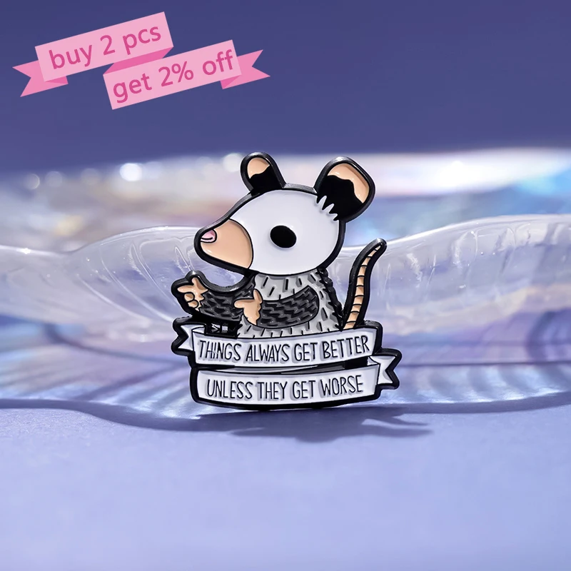 Opossum Wees geen onderdeel van het probleem Emaille pin Broches voor