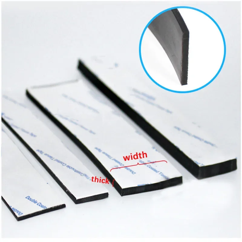 1Pcs Self Adhesive Silicone Rubber Sealing Strip Seal Gasket Anti-skid Shock Absorption Collision Avoidance Strip