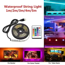 

USB 5V LED Waterproof String Light Lamp Flexible RGB Changing Light Tape With Remote Control Ribbon LED Strip